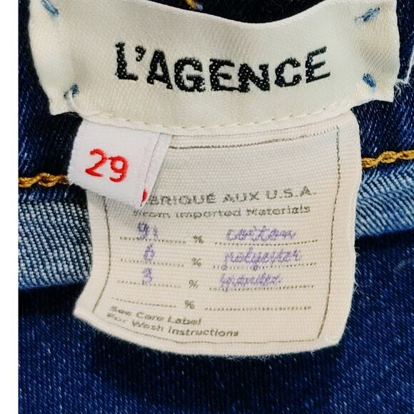 L'Agence Brigitte Skinny Jeans Blue Dark Wash Cotton Stretch Mid Rise Size 26 - Picture 6 of 7